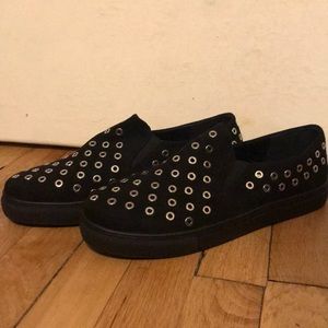 Missguided Shoes - Black silver studded slip on sneakers Missguided Shoes - Black silver studded slip on sneakers